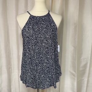 Old Navy Black and White Floral Halter Top